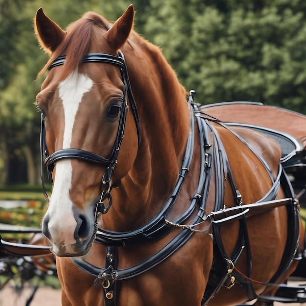 Een close-up van een patroon van een paard en een wagen generatieve ai.
