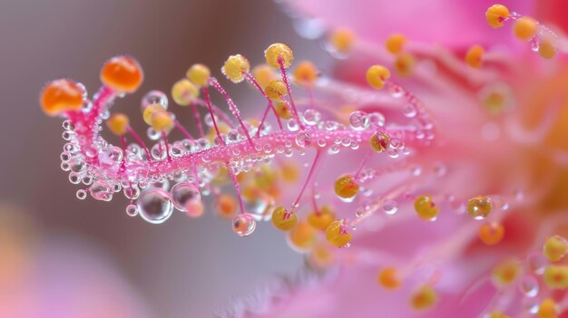 Foto een close-up van een pistil het vrouwelijke orgaan van een bloem die de verbazingwekkende schoonheid van zijn ontvouwing toont