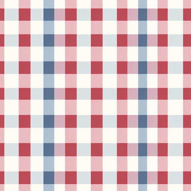 Foto een close-up van een plaid patroon met een rood en blauw kleurenschema generatieve ai