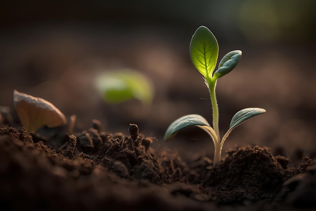 Foto een close-up van een plant met het woord zaad in het midden