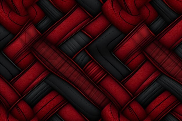 Een close-up van een rode en zwarte achtergrond met een patroon generatieve ai