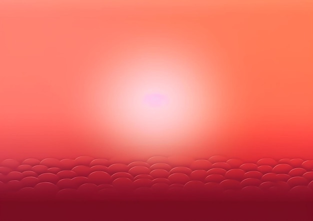 Een close-up van een rode hemel met een zon op de achtergrond generatieve ai