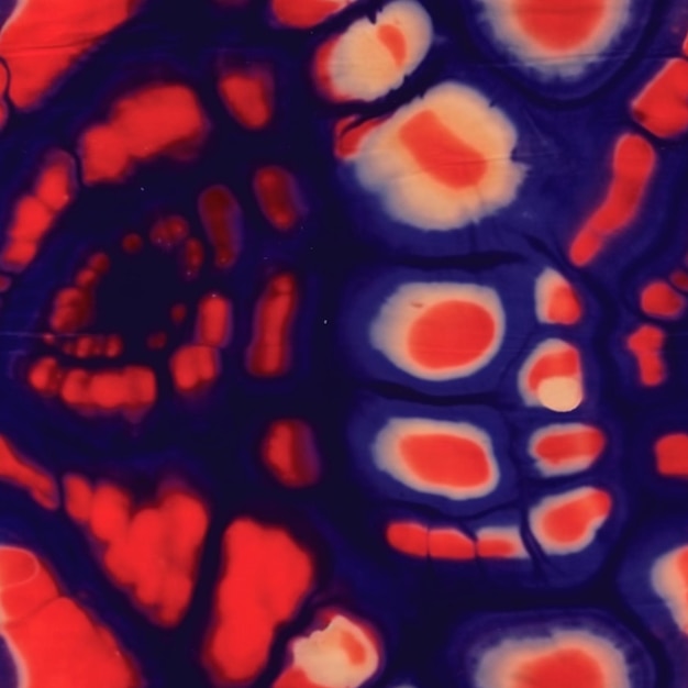 een close-up van een rood en blauw tie-dye-patroon generatieve ai