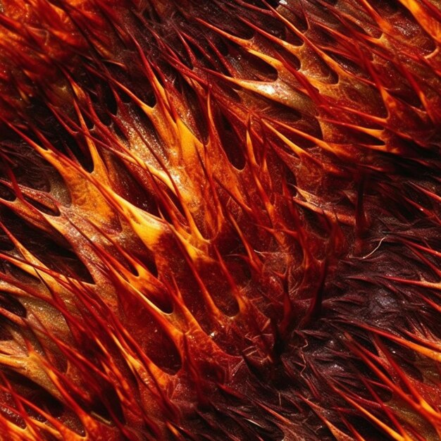 Een close-up van een rood en oranje object met het woord "erop"