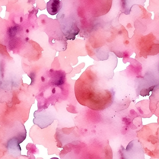 Een close-up van een roze en paarse waterverf schilderij op een witte achtergrond generatieve ai