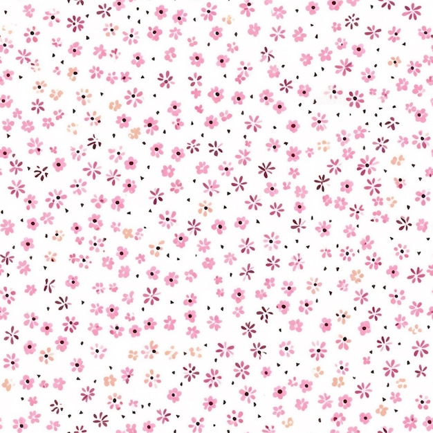Een close-up van een roze en zwart bloemenpatroon op een witte achtergrond generatieve ai