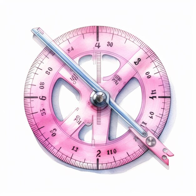 Een close-up van een roze rotator met een liniaal erop generatieve ai