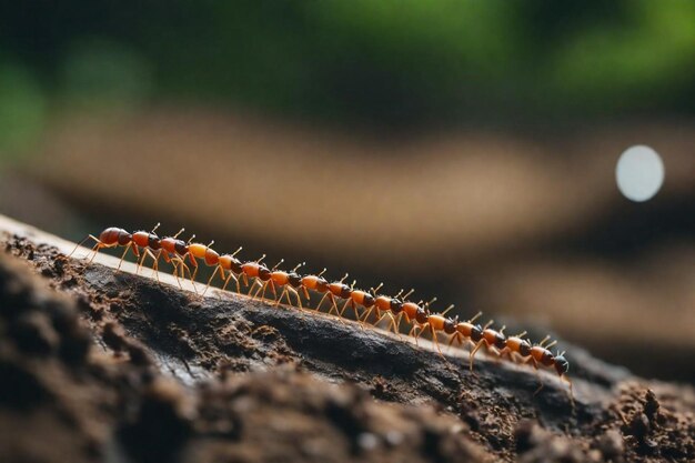 een close-up van een rups met oranje en bruin aan de zijkant