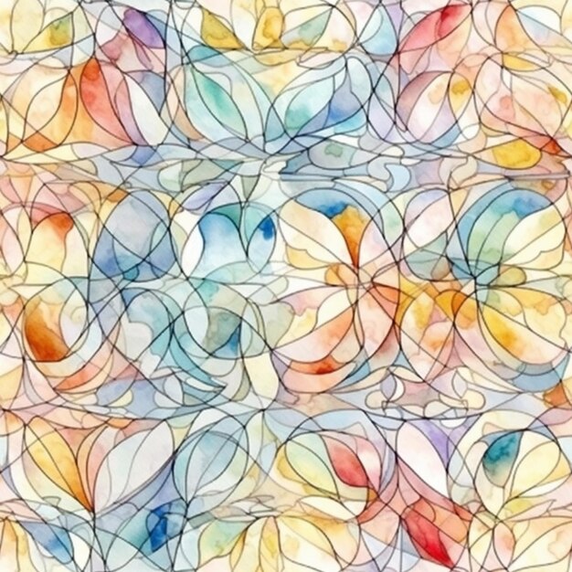 een close-up van een schilderij van een stel cirkels generatieve ai
