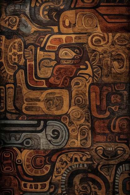 een close-up van een schilderij van een vogel en een vogel op een houten oppervlak generatieve ai