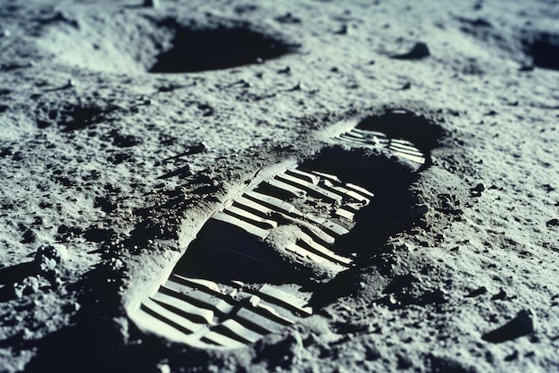 Foto een close-up van een schoen afdruk in het zand