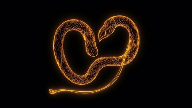 Foto een close-up van een slang in de vorm van een hart generatieve ai