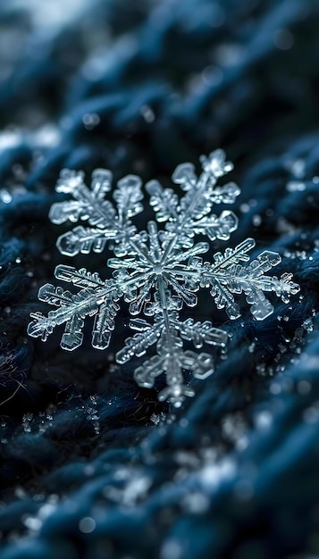 een close-up van een sneeuwvlok op een doek