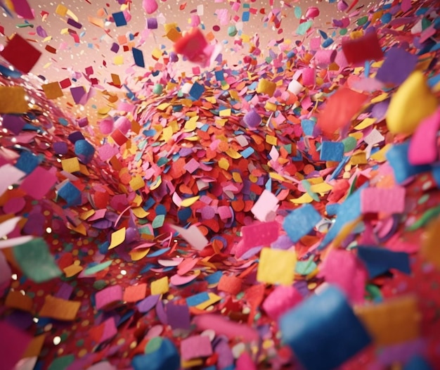 een close-up van een stapel confetti sprinkles in een kamer generatieve ai