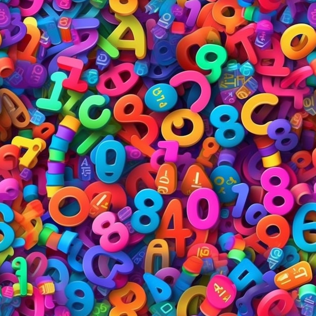 Een close-up van een stapel kleurrijke plastic getallen generatieve ai