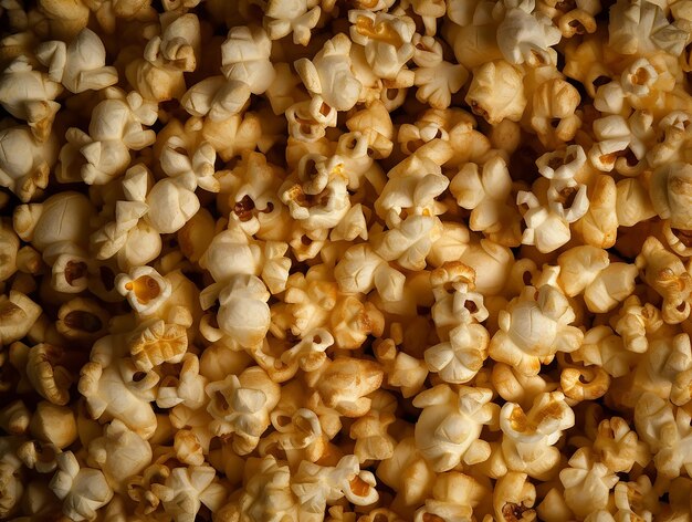 Een close-up van een stapel popcorn