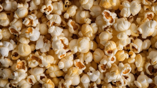 Een close-up van een stapel popcorn