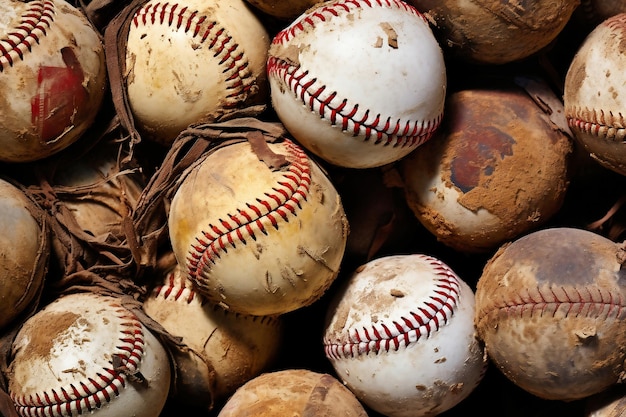 Een close-up van een stel honkballen