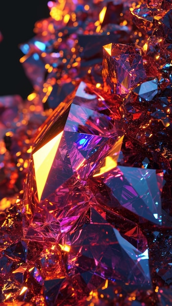 Een close-up van een stel kleurrijke diamanten