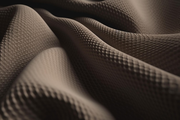 Een close-up van een stof met een patroon van zwart en bruin.