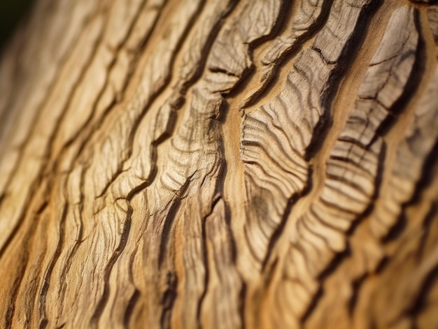 Een close-up van een stuk hout met de houtnerf zichtbaar.