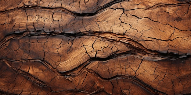 Foto een close-up van een stuk hout met een patroon van hout generatieve ai