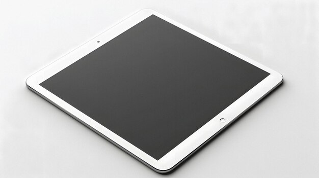 een close-up van een tabletcomputer op een wit oppervlak Generatieve AI