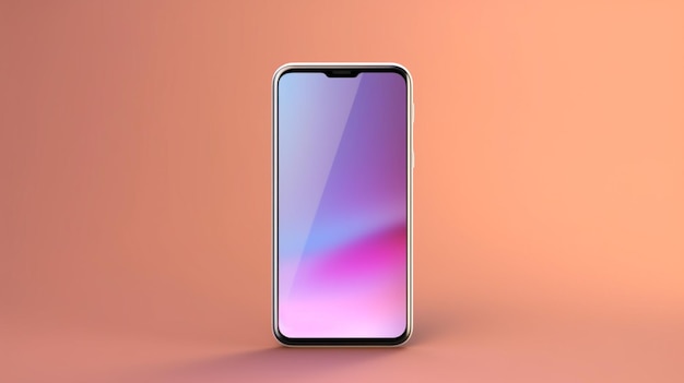 een close-up van een telefoon met een roze generatieve ai als achtergrond