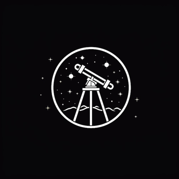 Foto een close-up van een telescoop op een statief met sterren op de achtergrond generatieve ai