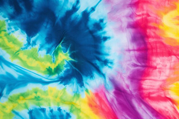 Een close-up van een tie dye achtergrond met een kleurrijk ontwerp