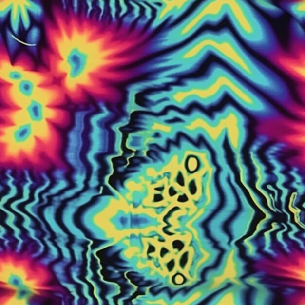een close-up van een tie-dye-patroon met een generatieve ai met zebraprint