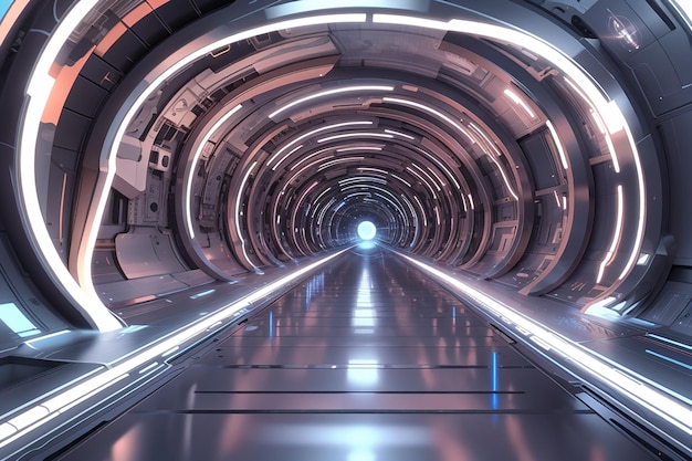 Een close-up van een tunnel met een licht aan het einde generatieve ai