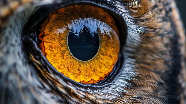 Een close-up van een uil's oog