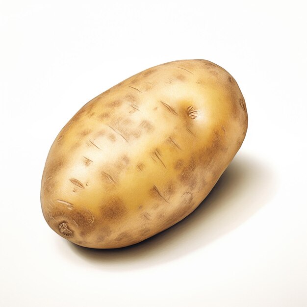 Een close-up van een verse aardappel geïsoleerd op een witte achtergrond