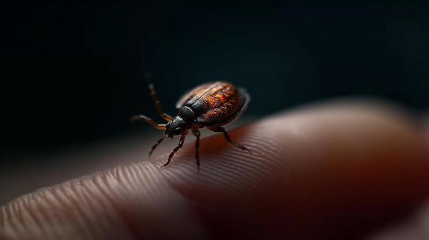 Een close-up van een vinkje op een vinger Generatieve Ai