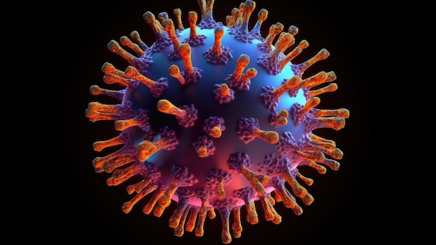 een close-up van een virus