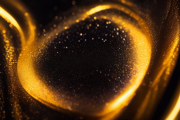 Een close-up van een vloeistof met goudverf erop