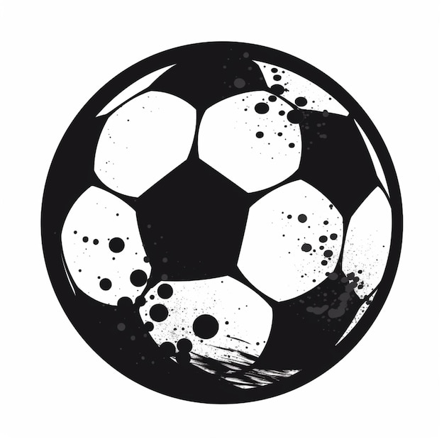 Een close-up van een voetbal met veel vlekken erop generatieve ai