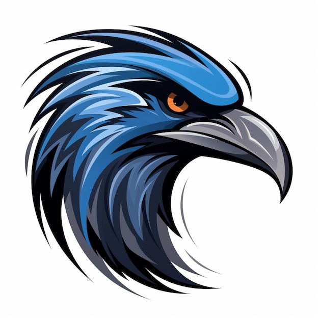 een close-up van een vogel hoofd met een blauwe en zwarte snavel generatieve ai