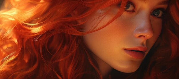 Foto een close-up van een vrouw met rood haar