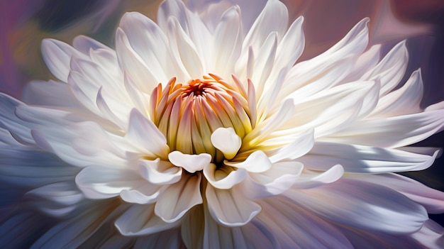 Een close-up van een witte bloem met een rood hart