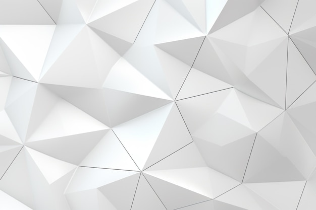 Een close-up van een witte muur met een hoop driehoeken generatieve ai