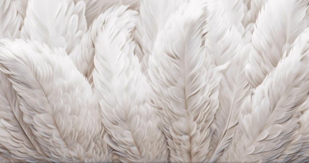 Een close-up van een witte pluizige kippenvleugel