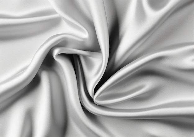 Een close-up van een witte zijden stof met een zeer grote plooien generatieve ai
