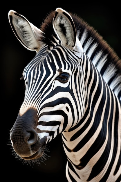 een close-up van een zebra