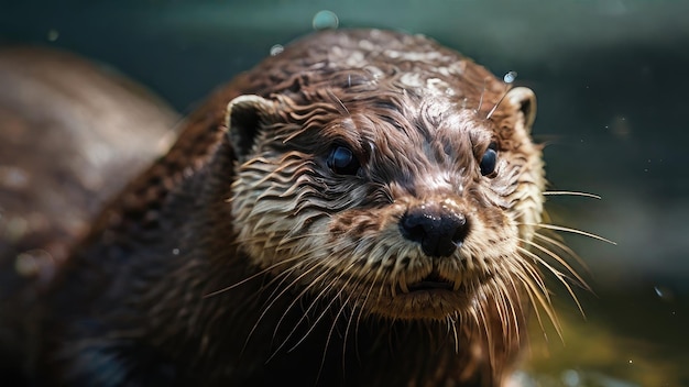 een close-up van een zeehond met een natte vacht