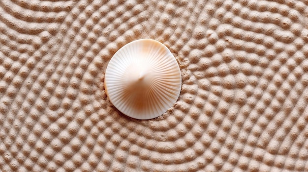 Een close-up van een zeeschelp met een wit schelppatroon