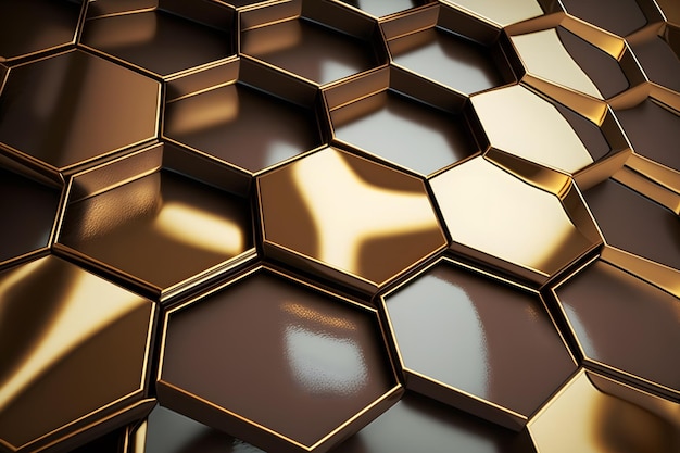 Een close-up van een zeshoekig patroon met het woord honing erop