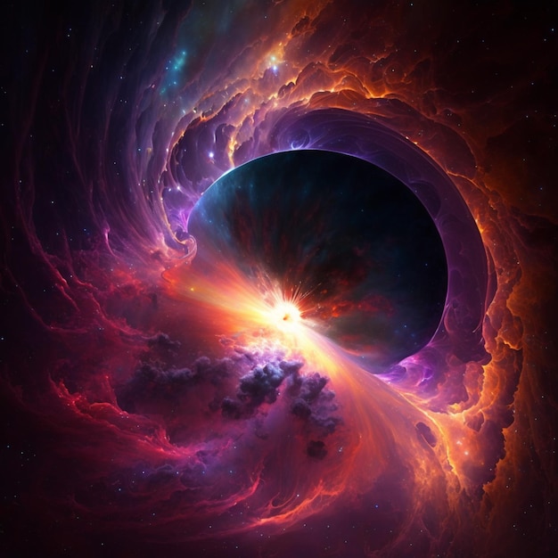 Een close-up van een zwart gat in het centrum van een melkweg generatieve ai