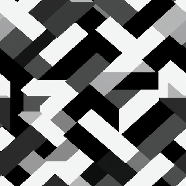 Foto een close-up van een zwart-wit patroon met een diagonaal ontwerp generatieve ai